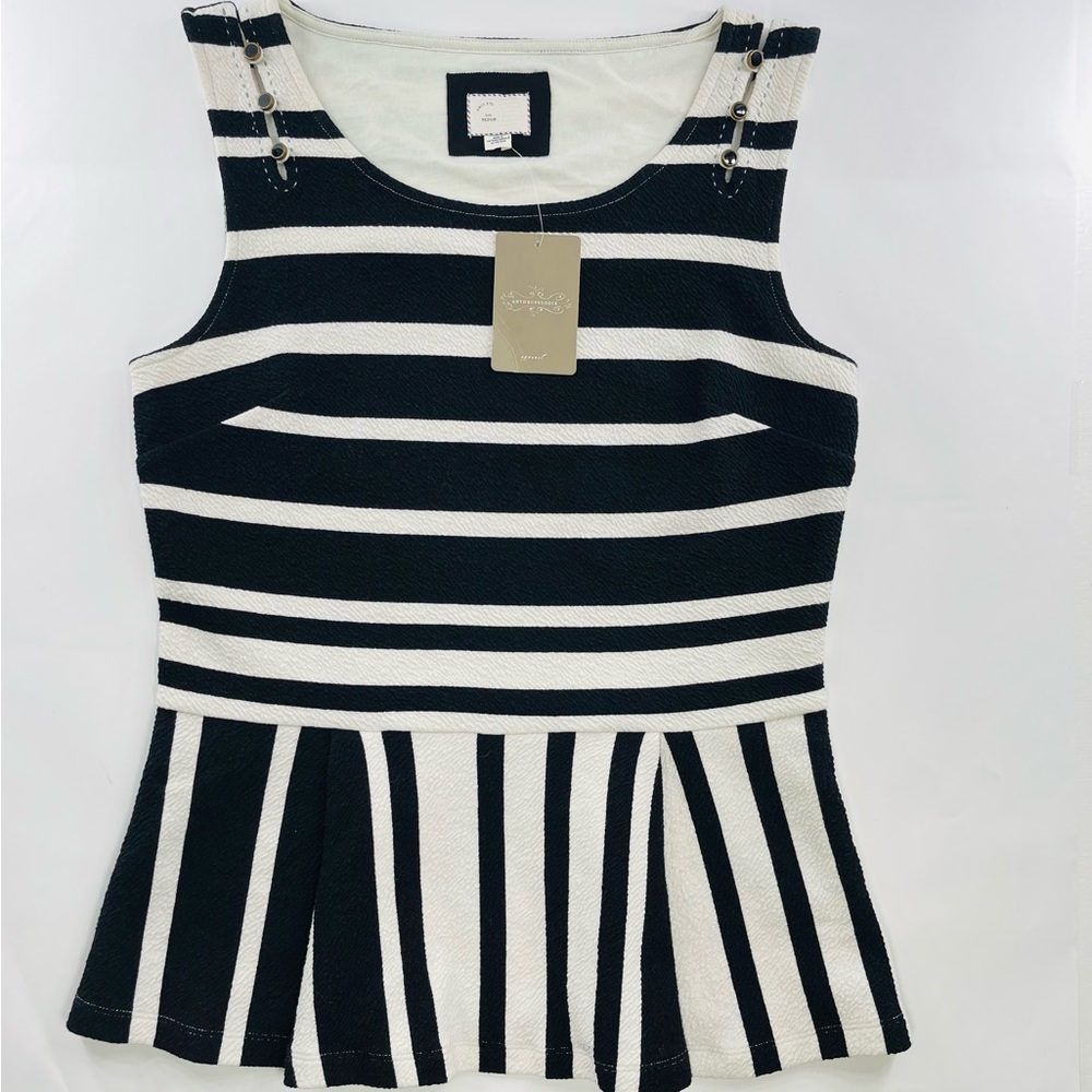 ANTHROPOLOGIE ANTONIA PEPLUM TOP SIZE MEDIUM
